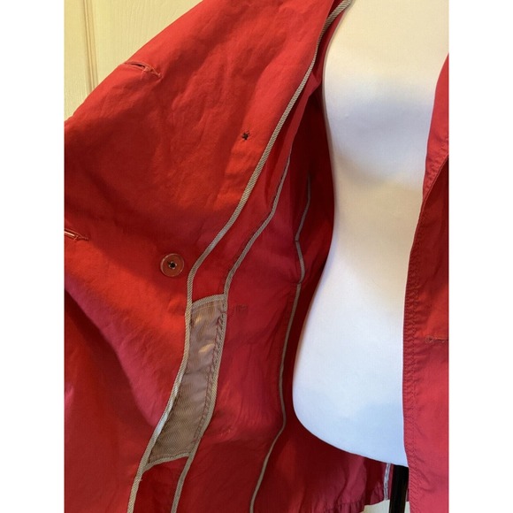 Gap Womens Trench Coat Double Breasted Belted Hot Pink Size M Spring Jacket - Picture 3 of 15